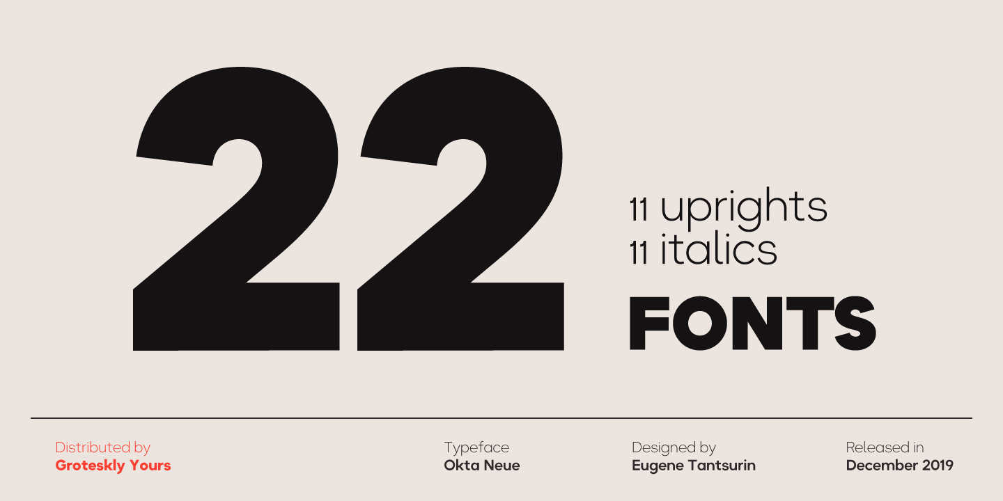 Ejemplo de fuente Okta Neue Heavy Italic